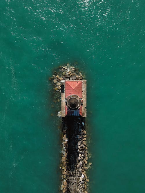 Drone Shot of the Chicago Harbor Lighthouse