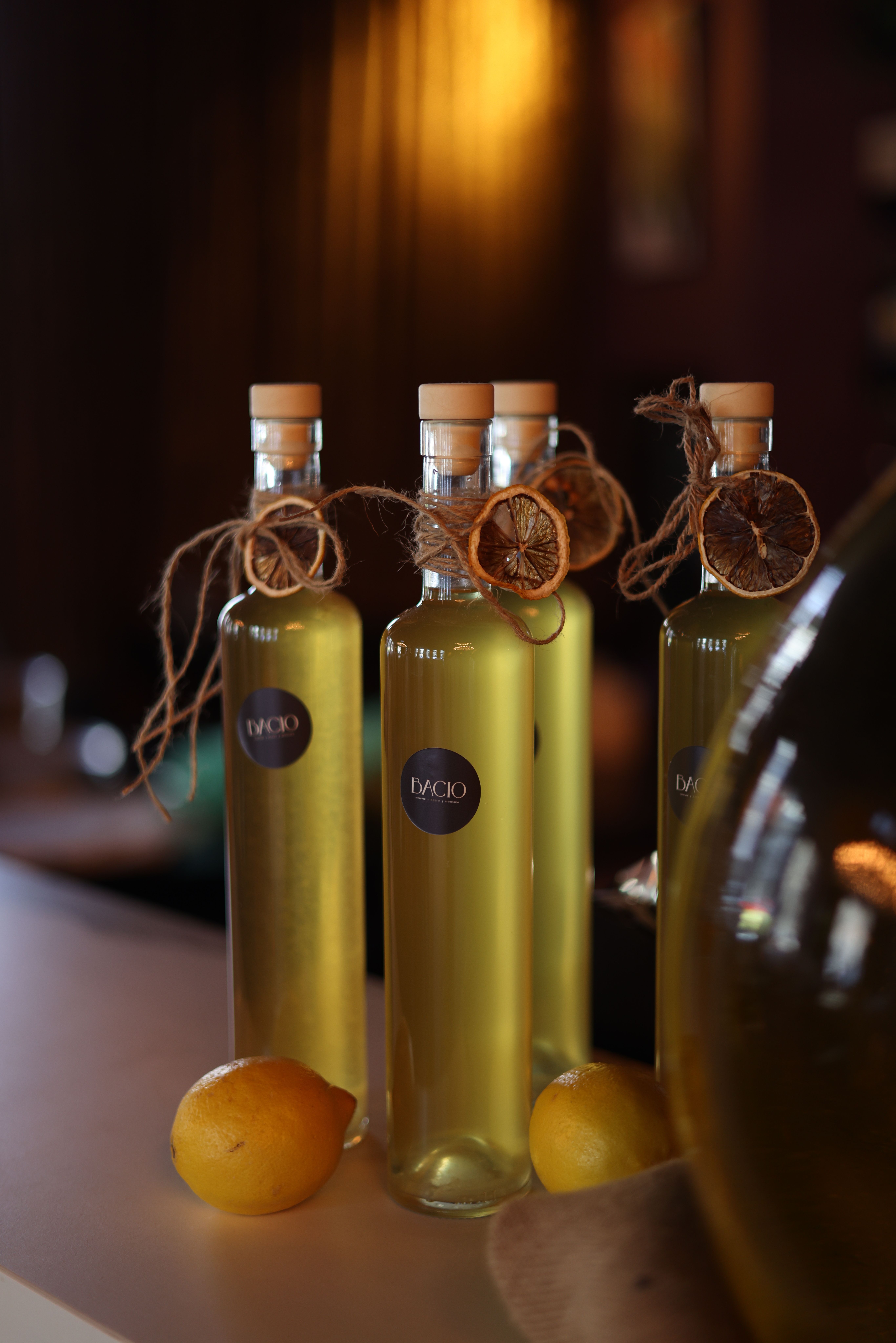 Olive oil bottles styled for gourmet retail