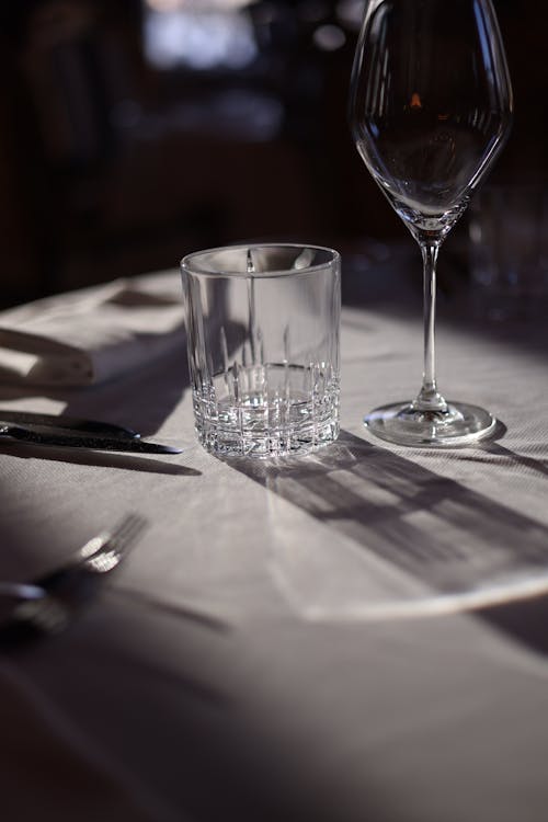 Glasses on Restaurant Table