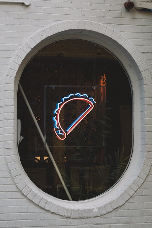 Neon Taco on Window