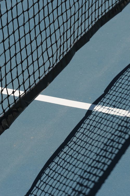 Close-up of a Net on a Tennis Court 