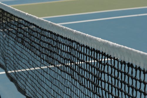 Close-up of a Net on a Tennis Court 