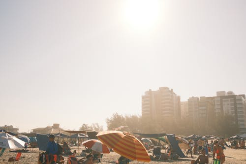 Darmowe zdjęcie z galerii z lato, parasole przeciwsłoneczne, piasek
