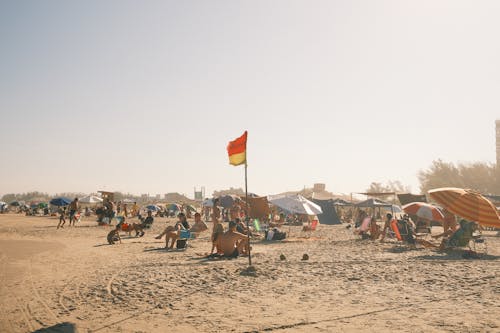 Crowd at Beach on Vacation