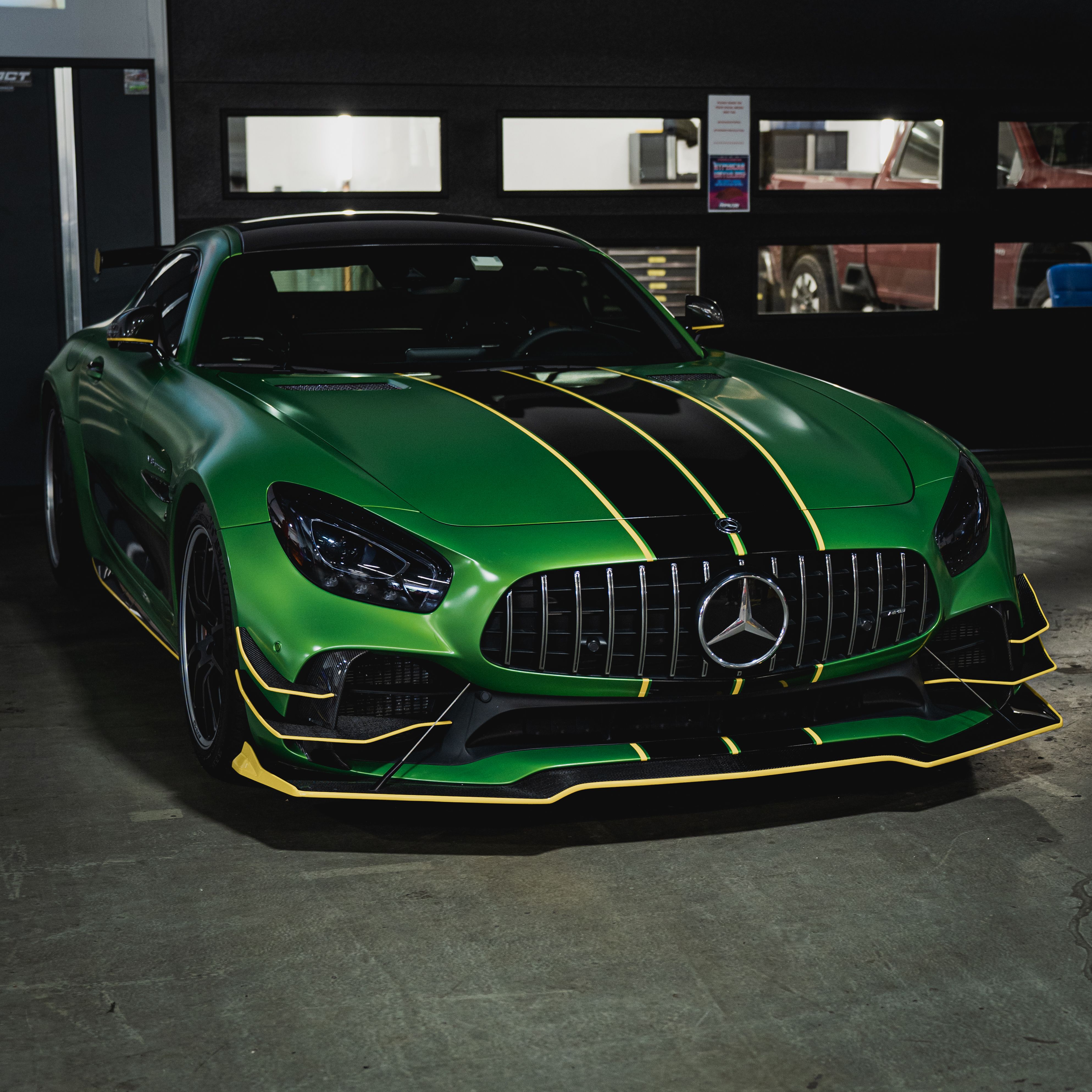Green Mercedes AMG GT