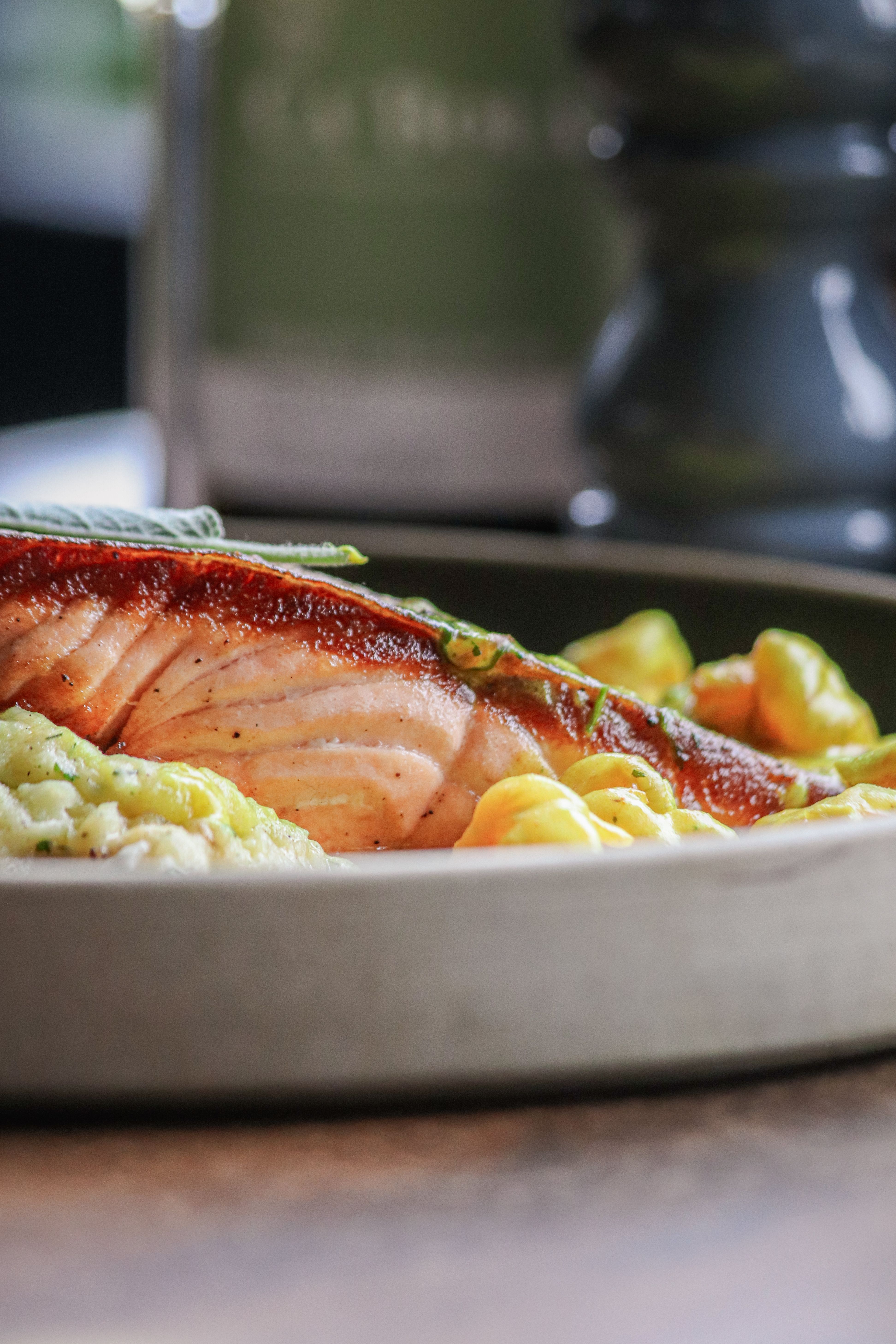 Cedar-Plank Triggerfish with Lemon Butter