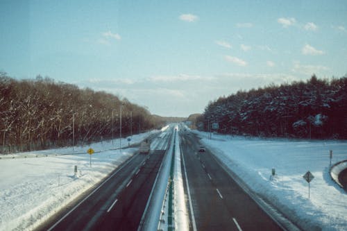 View of a Highway in Winter