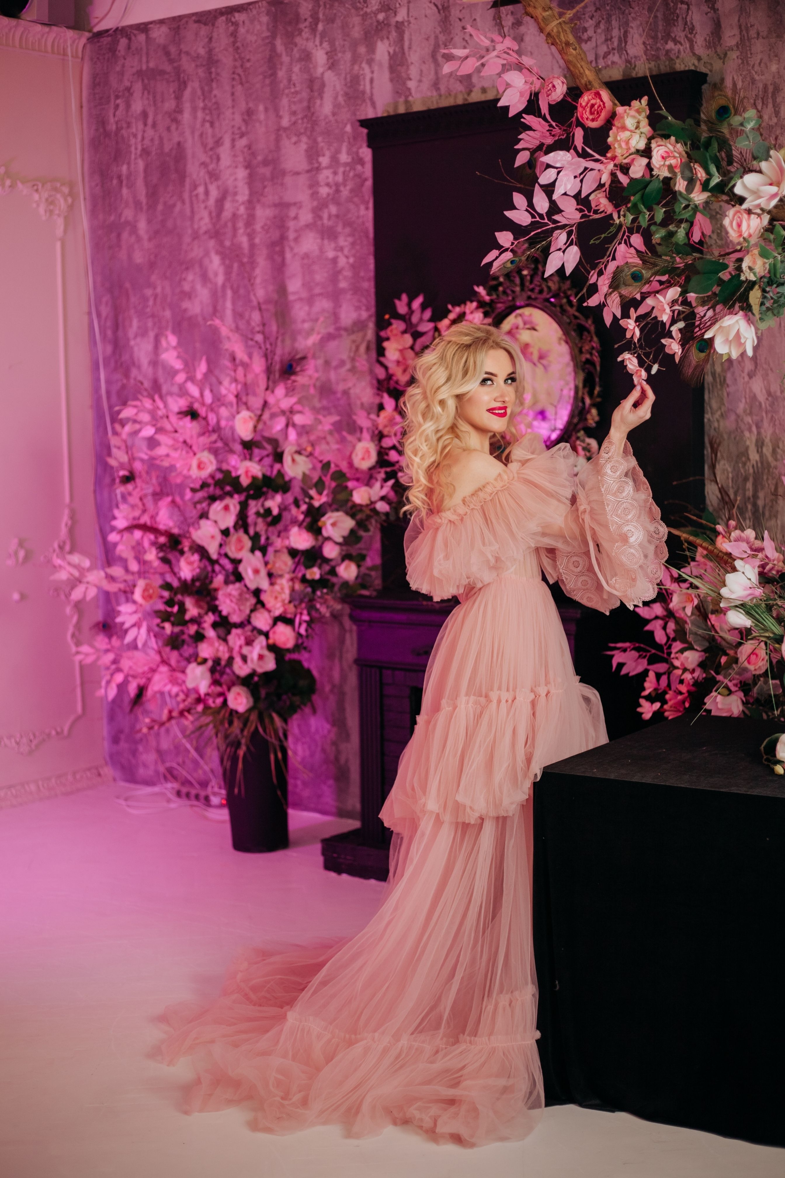 Woman in Pink Dress Sitting on a Chair · Free Stock Photo