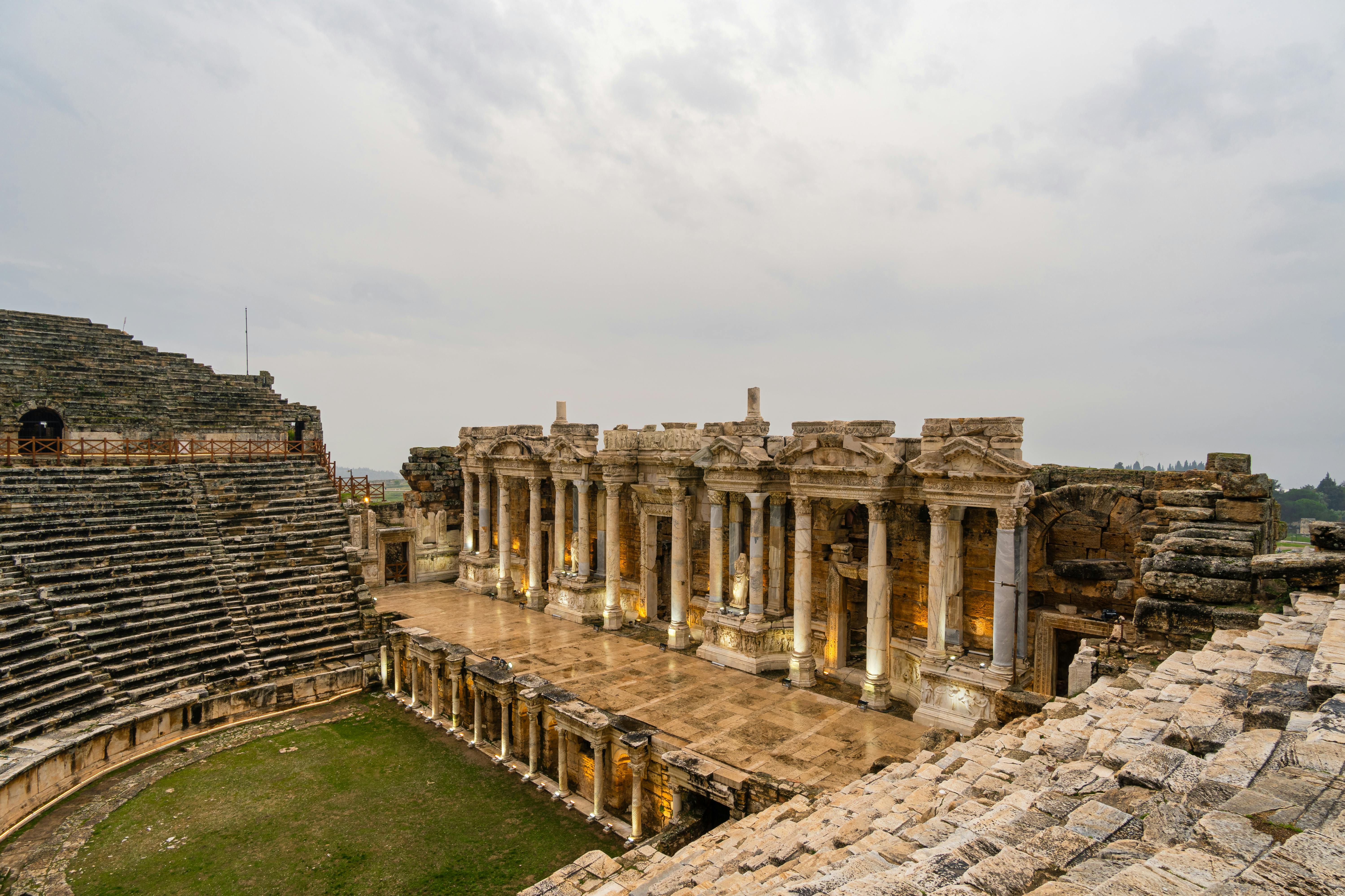 Free Explore the grandeur of the ancient Roman theater in Hierapolis, Turkey's historical marvel. Stock Photo
