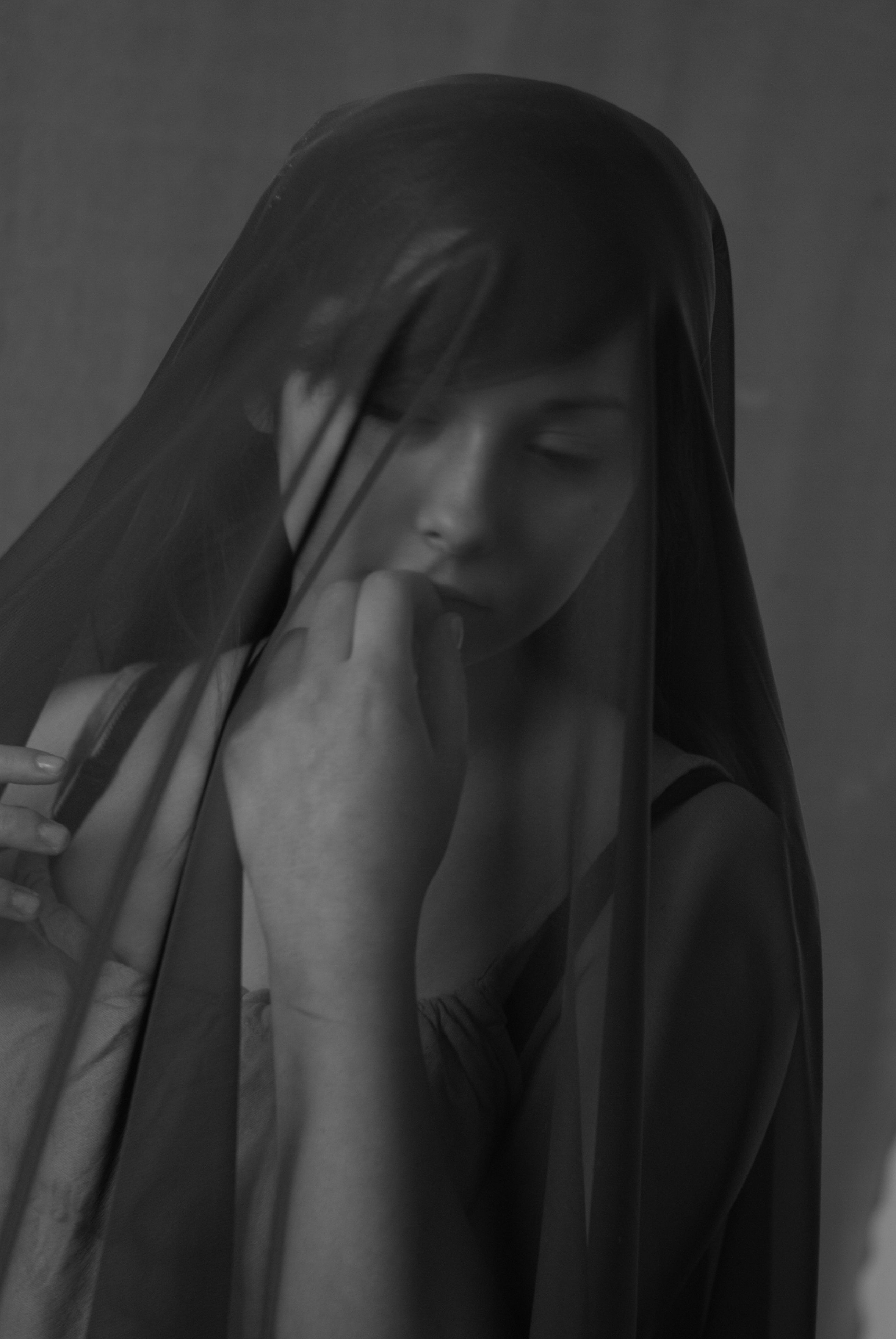 Black and white photograph of a woman with veil · Free Stock Photo