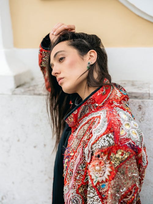 Portrait of Woman in Red, Traditional Jacket