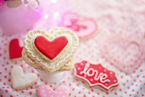 Fotobanka s bezplatnými fotkami na tému cookies, Deň svätého Valentína, fotografia jedla