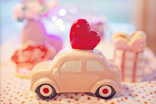 Free Ceramic Car Valentines Decoration Stock Photo