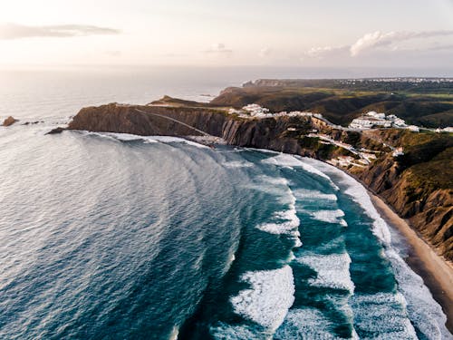 Cliffs around Bay on Sea Coast