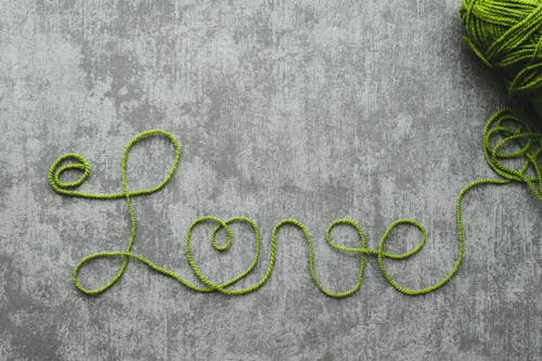 Love Text of Green Thread