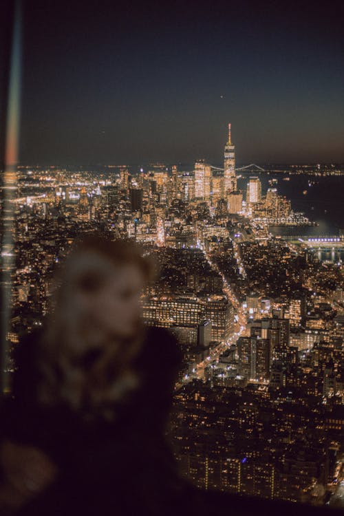 Panoramic View of New York City at Night 