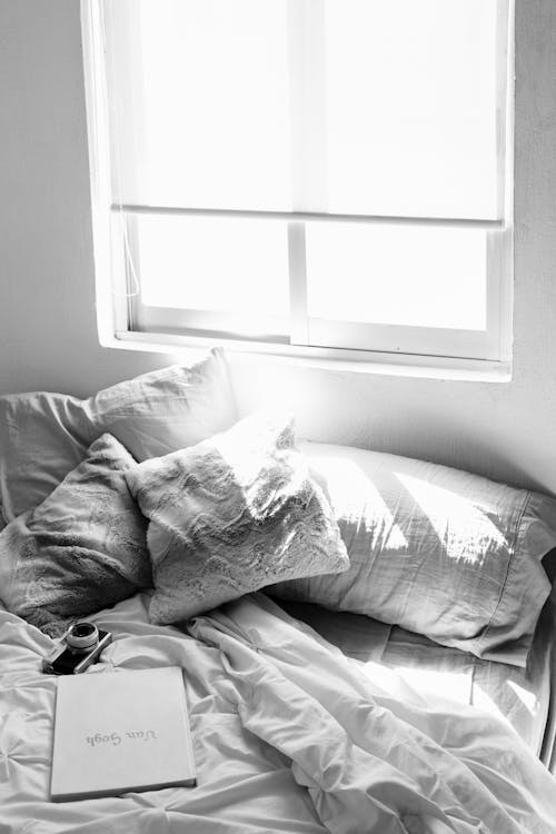 Free Analog Camera in Bed Stock Photo