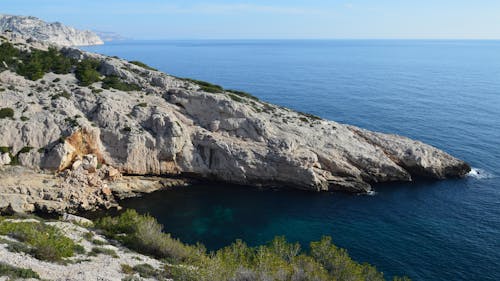 The cliffs of the coast of the island of ibiza