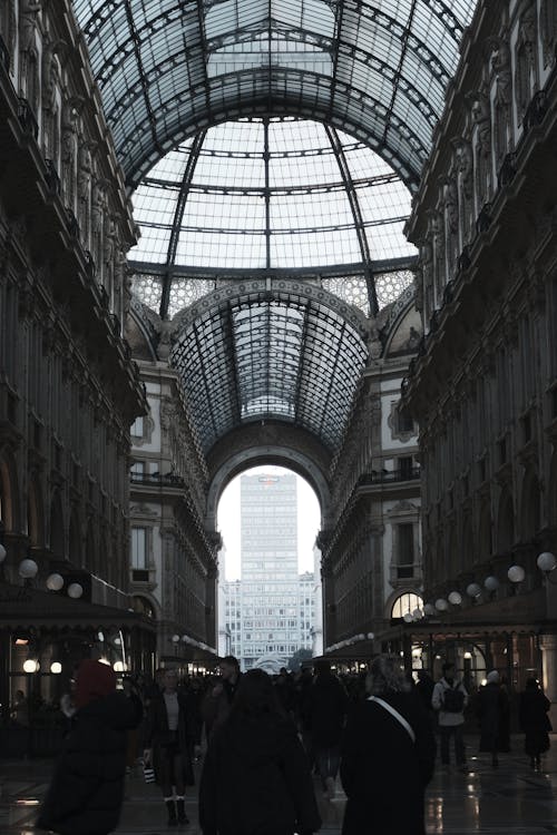 Interior of Galleria Vittorio Emanuele II in Milan