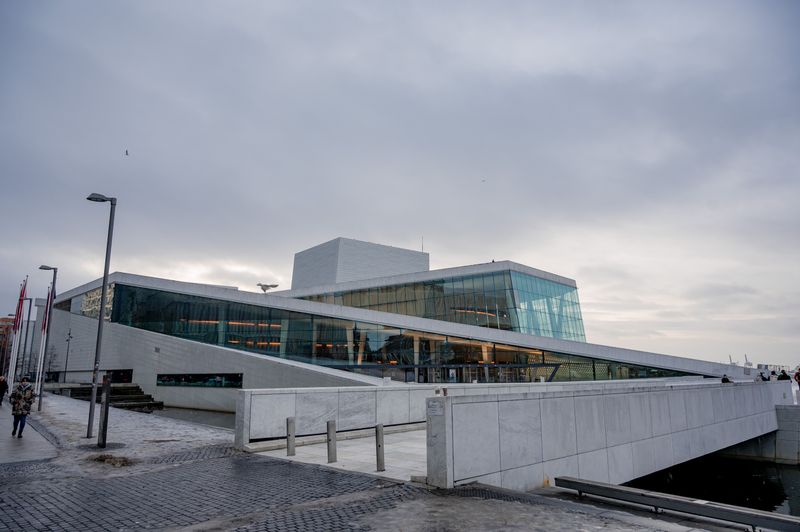 Oslo Opera House with its sloping marble roof