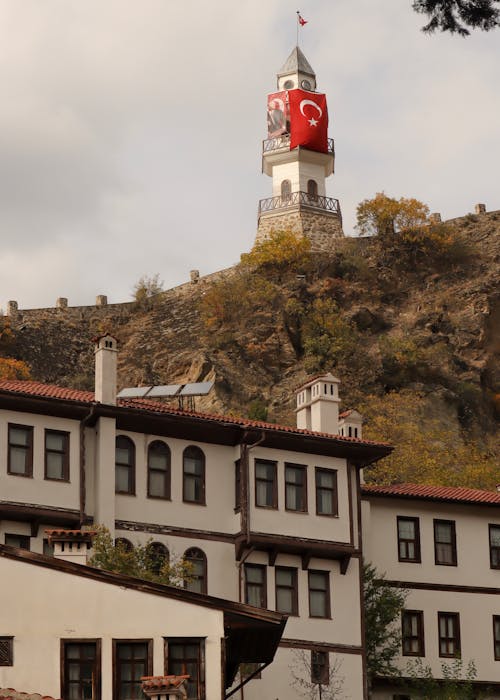 Turkish Flag on the Victory Tower in Goynuk