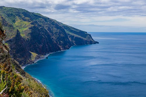 Rocky Mountain Slopes by the Ocean on the Portuguese Island of Madeira