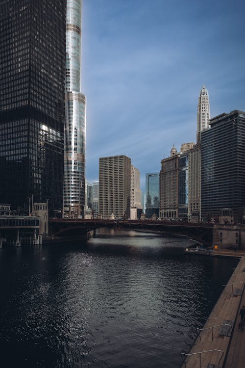 A river and buildings in chicago