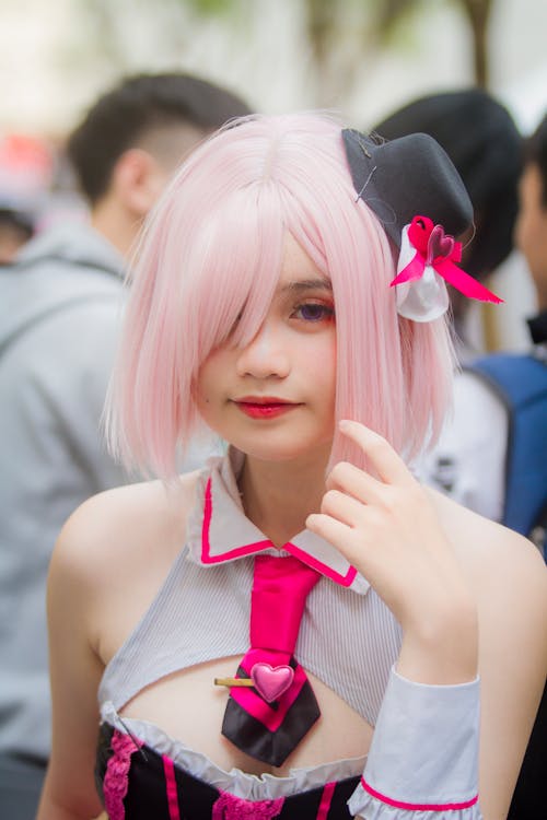 Close-Up Photo Of Woman With Pink Hair