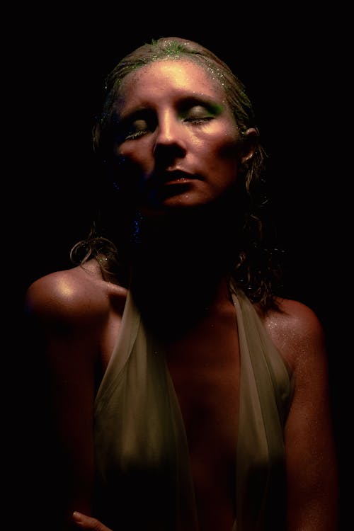 Woman Portrait in Darkness