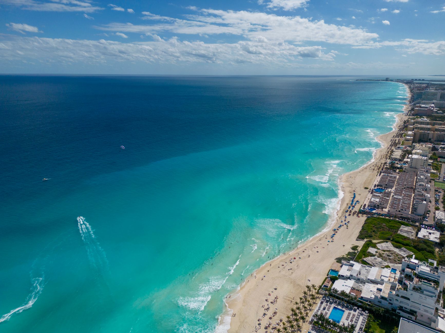cancun beach turquoise caribbean hotel zone white sand