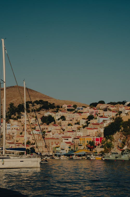 View of Historic Town and Boats in the Bay