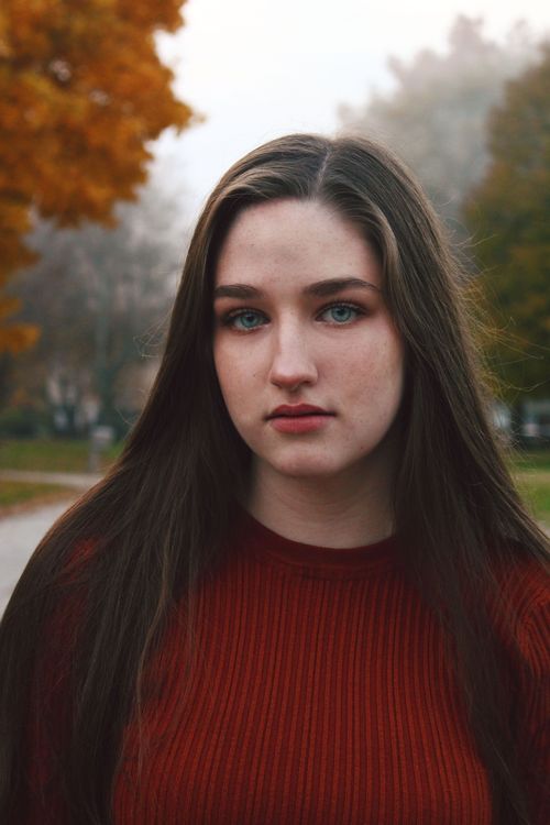 Free stock photo of girl, portrait, red Stock Photo