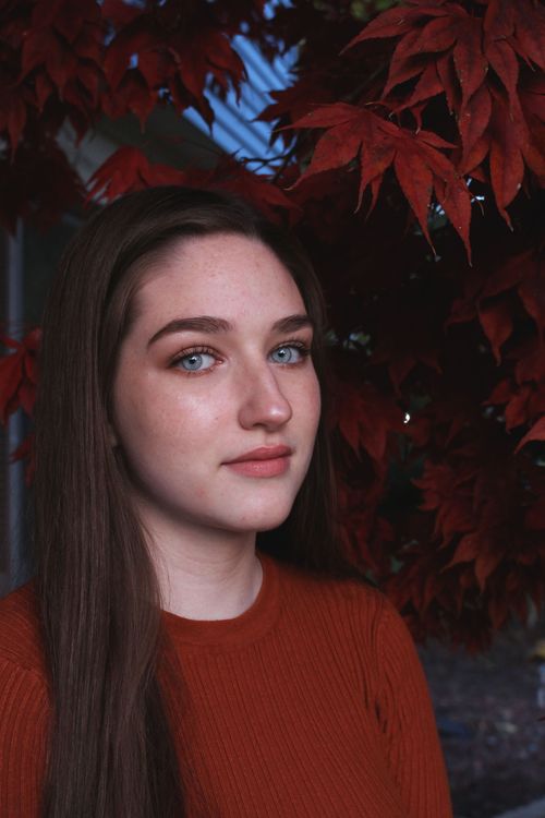 Free stock photo of girl, portrait, red Stock Photo