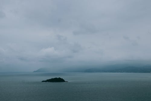 Drone Shot of Sea on Rainy Day