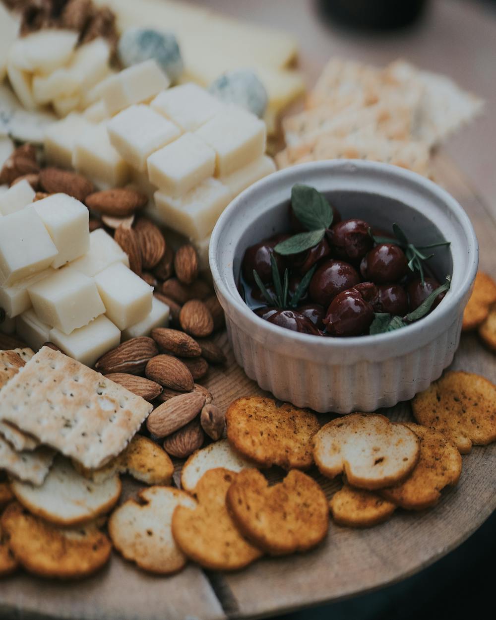 Herbed Goat Cheese with Crunchy Almond Crackers