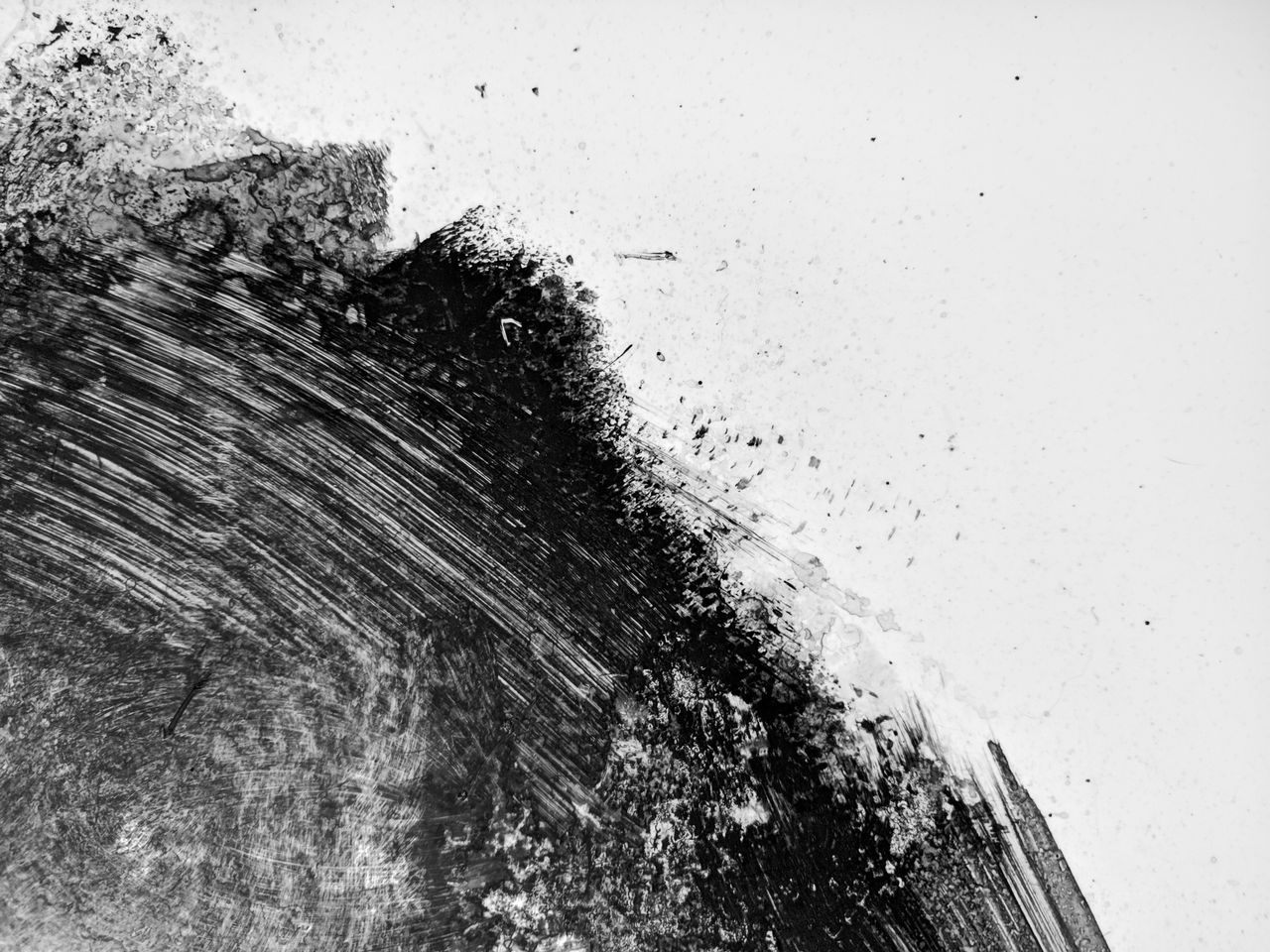 abstract black and white texture with dynamic brush strokes and contra