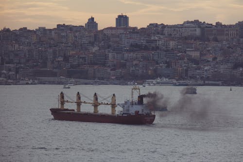 Industrial Ship Sailing in Istanbul