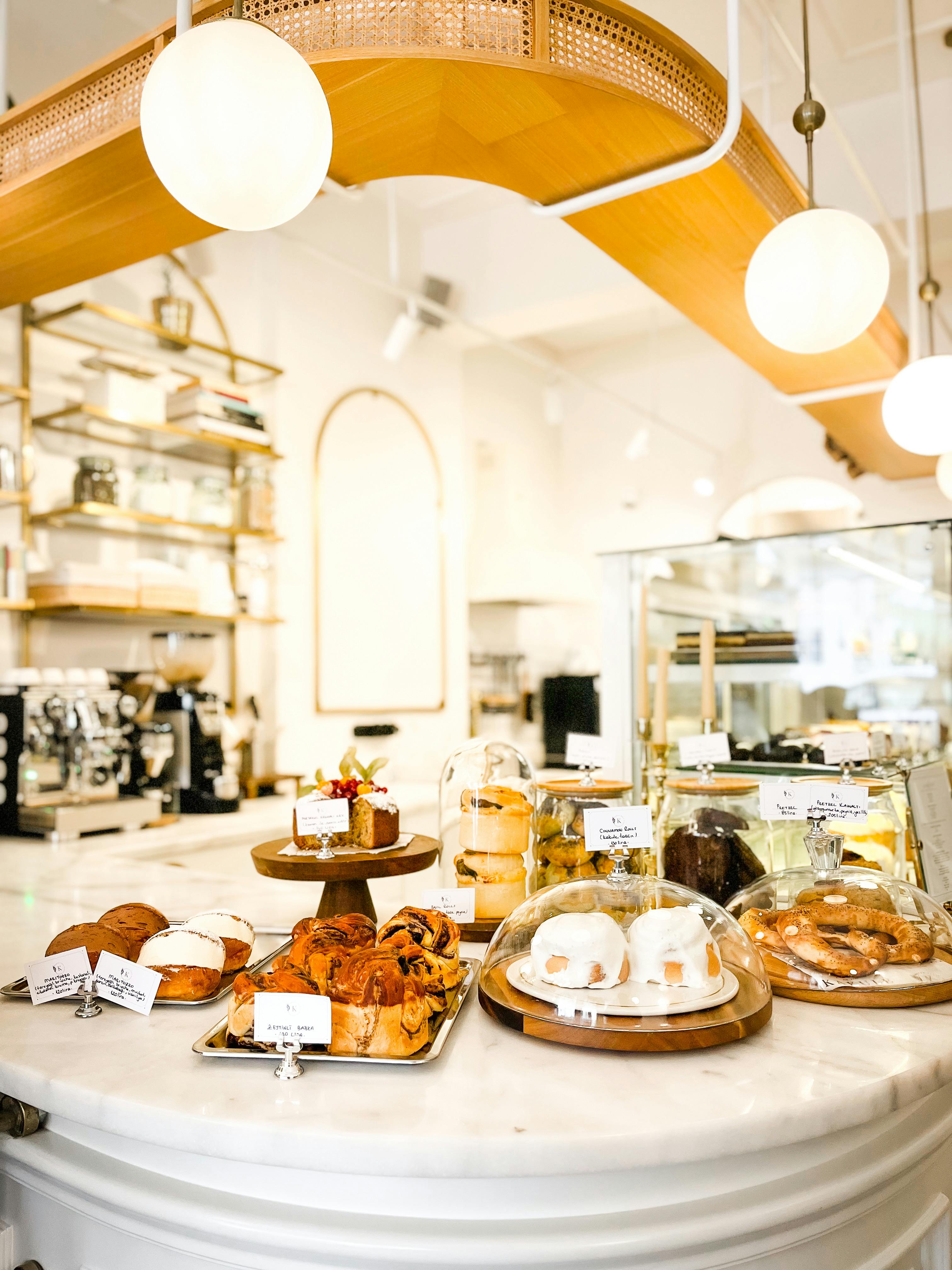 Selection of Sweet Snacks on Counter in Bakery