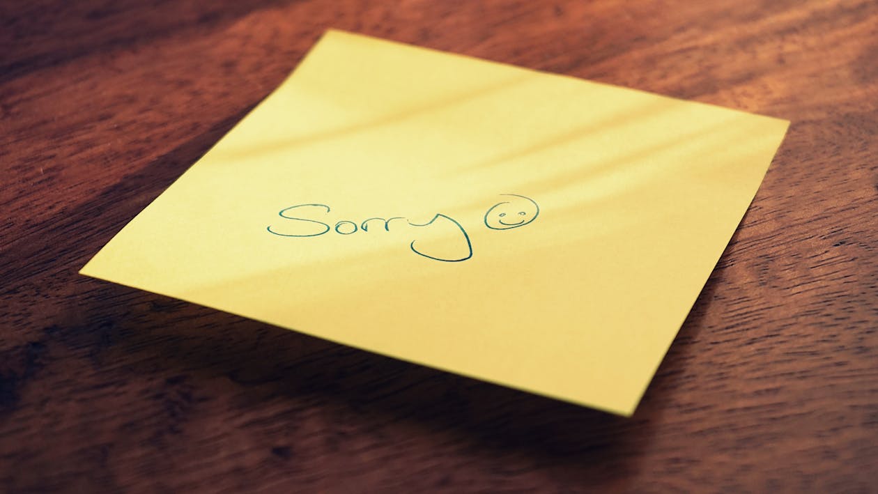 Free Sticky Note With Apology Stock Photo
