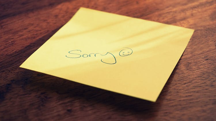 Sticky Note With Apology