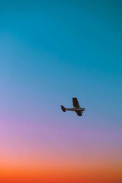 Free stock photo of beautiful sunset, golden sunset, plane