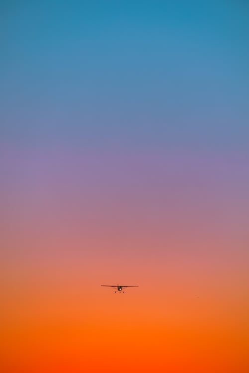 Free stock photo of beautiful sunset, golden sunset, plane