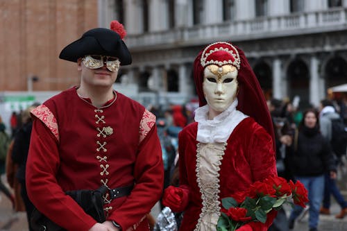 A man and woman in costume
