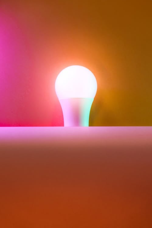 Light bulb. Clean gradient background.