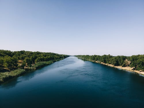 ドローン撮影, 川, 晴天の無料の写真素材