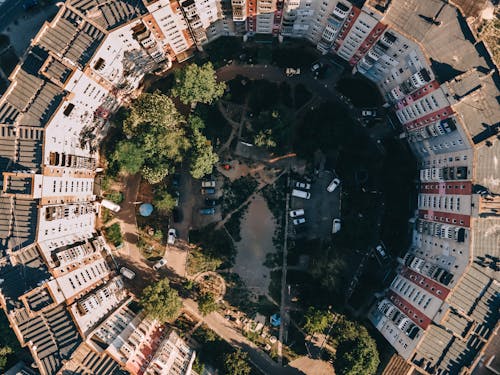 Residential Building in Circle with Square inside