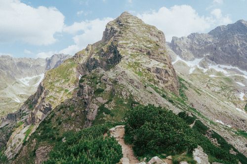 Free Explore the stunning Koscielec Peak in the Tatra Mountains, showcasing rugged beauty and lush greenery. Stock Photo