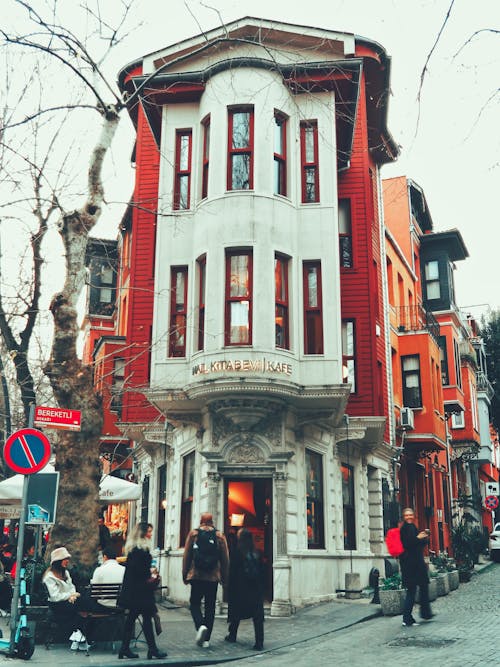 Exterior of a Historic Building in Kuzguncuk, Uskudar, Istanbul, Turkey 