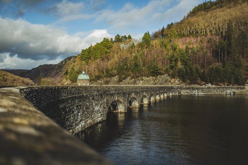 Old Stone Bridge over Reservoir Near Green Hill