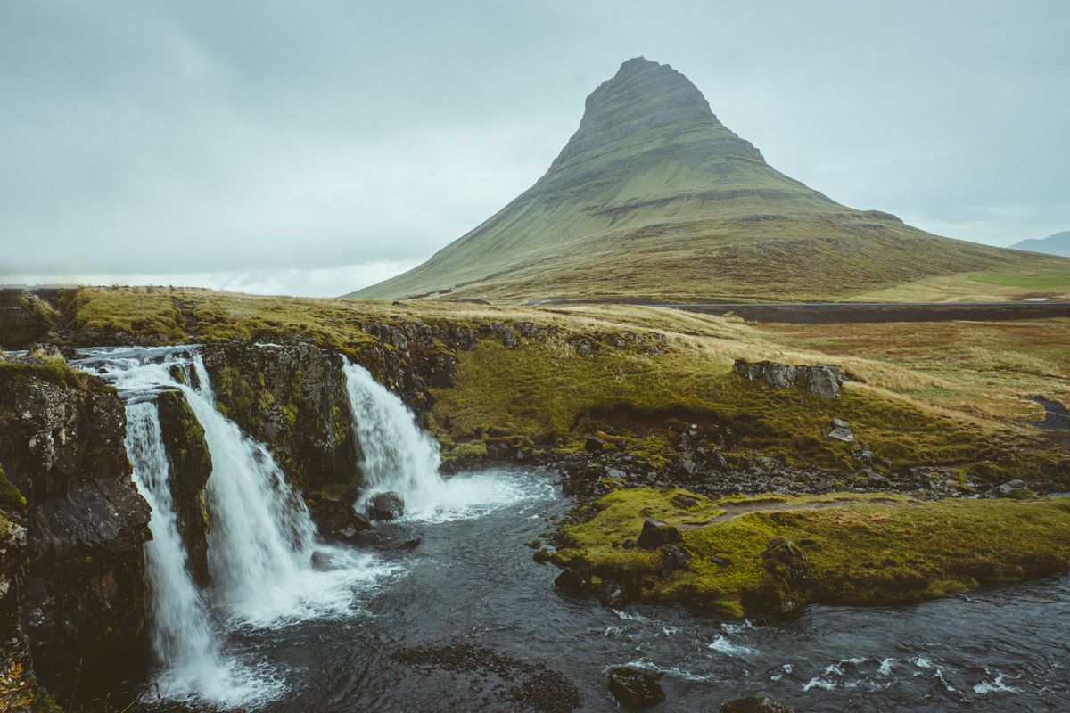 Kirkjufell mountain and waterfall in Iceland
